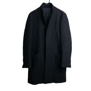 Kuro Japan Wool Coat Size 2 Black Large Pockets Unisex Button Up Japanese Cupro